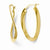 14k Yellow Gold Polished Twisted Oval Hoop Earrings