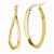 14k Yellow Gold Polished Twisted Oval Hoop Earrings