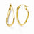 14k Yellow Gold Polished Twisted Oval Hoop Earrings