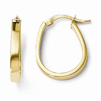 14k Yellow Gold Polished U-Shape Hoop Earrings