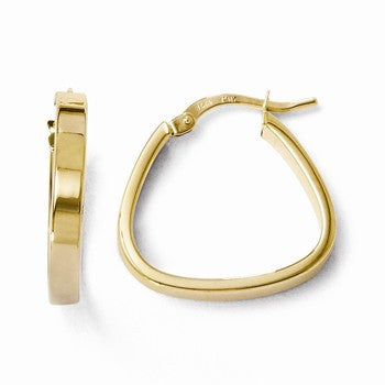 14k Yellow Gold Polished Hoop Earrings