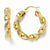 14k Yellow Gold Polished & Textured Twisted Hoop Earrings