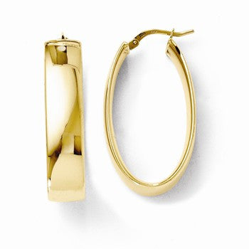 14k Yellow Gold Polished Hoop Earrings