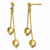 14k Yellow Gold Polished & Satin Post Dangle Earrings