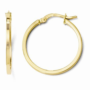 14k Yellow Gold Polished Hoop Earrings