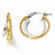 14k Two-tone Polished Double Hinged Hoop Earrings