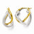 14k Two-tone Polished Double Hinged Hoop Earrings