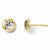 14k Yellow Gold Rhodium & Polished & Diamond-cut Post Earrings