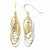 14k Two-tone Polished & Textured Shepherd Hook Earrings