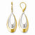 14k Yellow Gold Rhodium Polished Leverback Earrings