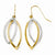 14k Two-tone Polished & Textured Shepherd Hook Earrings