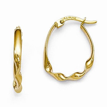 14k Yellow Gold Polished Fancy Hinged Hoop Earrings