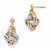 14k Two-tone (Rose White) Polished Post Dangle Earrings