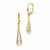 14k Two-tone Polished Textured Dangle Leverback Earrings