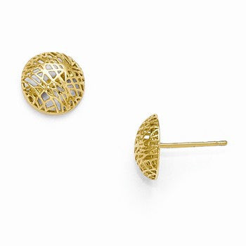 14k Yellow Gold Textured Post Earrings