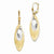 14k Two-tone Polished & Scratch Finish Leverback Earrings