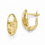 14k Yellow Gold Polished & Hammered Hinged Post Earrings
