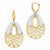 14k Two-tone Polished & Diamond-cut Leverback Earrings