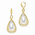14k Two-tone Polished & Diamond-cut Leverback Earrings
