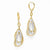 14k Two-tone Polished & Diamond-cut Leverback Earrings