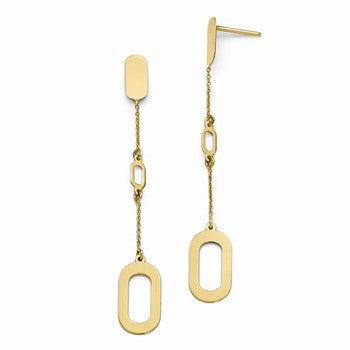 14k Yellow Gold Polished Post Dangle Earrings