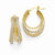 14k Yellow Gold Polished Textured Glitter Infused Hoop Earrings