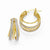 14k Yellow Gold Polished Textured Glitter Infused Hoop Earrings