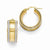 14k Yellow Gold Polished Glitter Infused Hinged Hoop Earrings