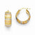 14k Yellow Gold with White & Rose Rhodium Satin Hoop Earrings