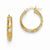 14k Yellow Gold with White & Rose Rhodium Satin Hoop Earrings