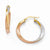 14k Yellow Gold with White & Rose Rhodium Satin Hoop Earrings