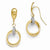 14k Two-tone Polished & Textured Shepherd Hook Earrings