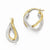 14k Two-tone Polished Textured Hoop Earrings