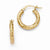 14k Yellow Gold Polished Textured Hoop Earrings