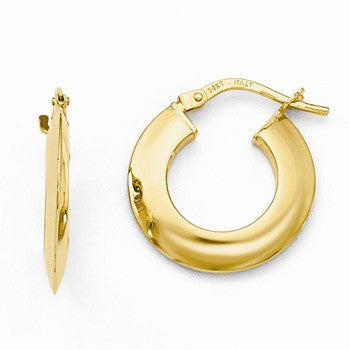 14k Yellow Gold Polished Hoop Earrings