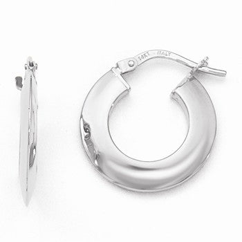 14k White Gold Polished Hoop Earrings