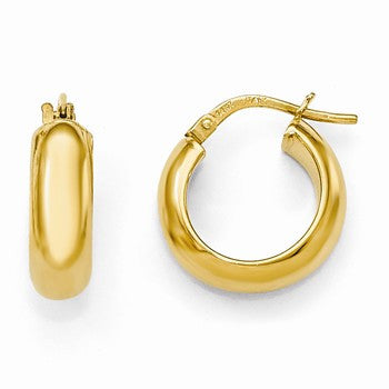 14k Yellow Gold Polished Hoop Earrings