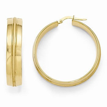 14k Yellow Gold Polished Hoop Earrings