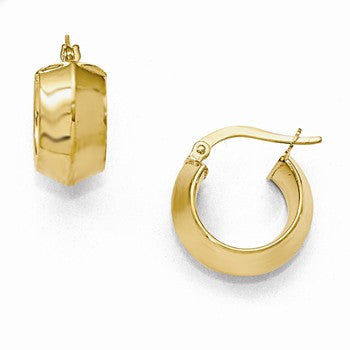 14k Yellow Gold Polished Hoop Earrings