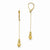 14k Yellow Gold Diamond-Cut Beaded Leverback Earrings