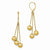 14k Yellow Gold Scratch Finish Beaded Leverback Earrings