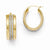 14k Yellow Gold Glitter Infused Oval Hoop Earrings