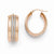 14k Rose Gold Glitter Infused Oval Hoop Earrings