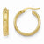 14k Yellow Gold Polished Diamond-cut Brushed Hoop Earrings