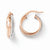 14k Rose Gold Fancy Glitter Infused Hoop Earrings