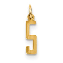 14k Gold Small Polished Elongated 5 Charm hide-image