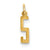 14k Gold Small Polished Elongated 5 Charm hide-image