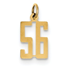 14k Gold Small Polished Elongated 56 Charm hide-image