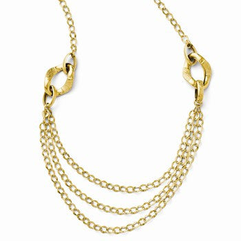 14K Yellow Gold Three Layer Cable Chain