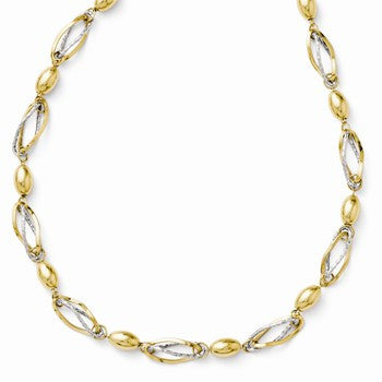 14K Two-Tone Polished and Diamond-Cut Necklace